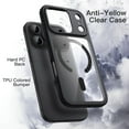 thumbnail image 3 of JETech Magnetic Case for iPhone 17 Pro 6.3-Inch Compatible with MagSafe, Shockproof Phone Bumper Cover, Solid Color Matte TPU Frame, Anti-Scratch Clear Back (Black), 3 of 5