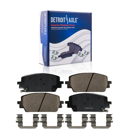 Detroit Axle - Front Brake Pads for Hyundai 2021 2022 2023 Santa Cruz Fe Kia Sorento, Ceramic Brake Pads with Hardware Set Replacement