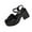 Black, variant on Womans Sandles Women Fashionable Casual Style Comfortable Toe Thick Heel Waterproof Straight Buckle With High Heels Sandals,White,38