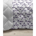 thumbnail image 3 of Purple Tulip Down Alternative Comforter, Vivid Pattern of Repeating Leaves and Petals, Microfiber Quilt for All Season, 5 Sizes, Charcoal Grey Multicolor, by Ambesonne, 3 of 3