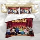 thumbnail image 5 of High School Musical Conjunto de sábanas temático, trío de piezas, cómodo y amigable con la piel, diseño único, regalo de decoración para el hogar para familiares, amigos y fans,135cm *200cm, 5 of 6