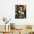 thumbnail image 3 of Nawypu Lion lamb Wall Art Cross Lion of Judah Pictures Wall Decor Christian Bible verse Canvas Painting Print Artwork Modern Home Decor Framed for Living room Bedroom Bathroom, 3 of 5