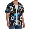 thumbnail image 4 of KLL Football Print Men's Shirt Short Sleeve Button Down Summer Cuba Beach Shirts- 3X-Large, 4 of 7