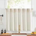 thumbnail image 1 of Cortina Jinchan de Lino con Flecos para Cocina 91x61 cm Beige, 1 of 9