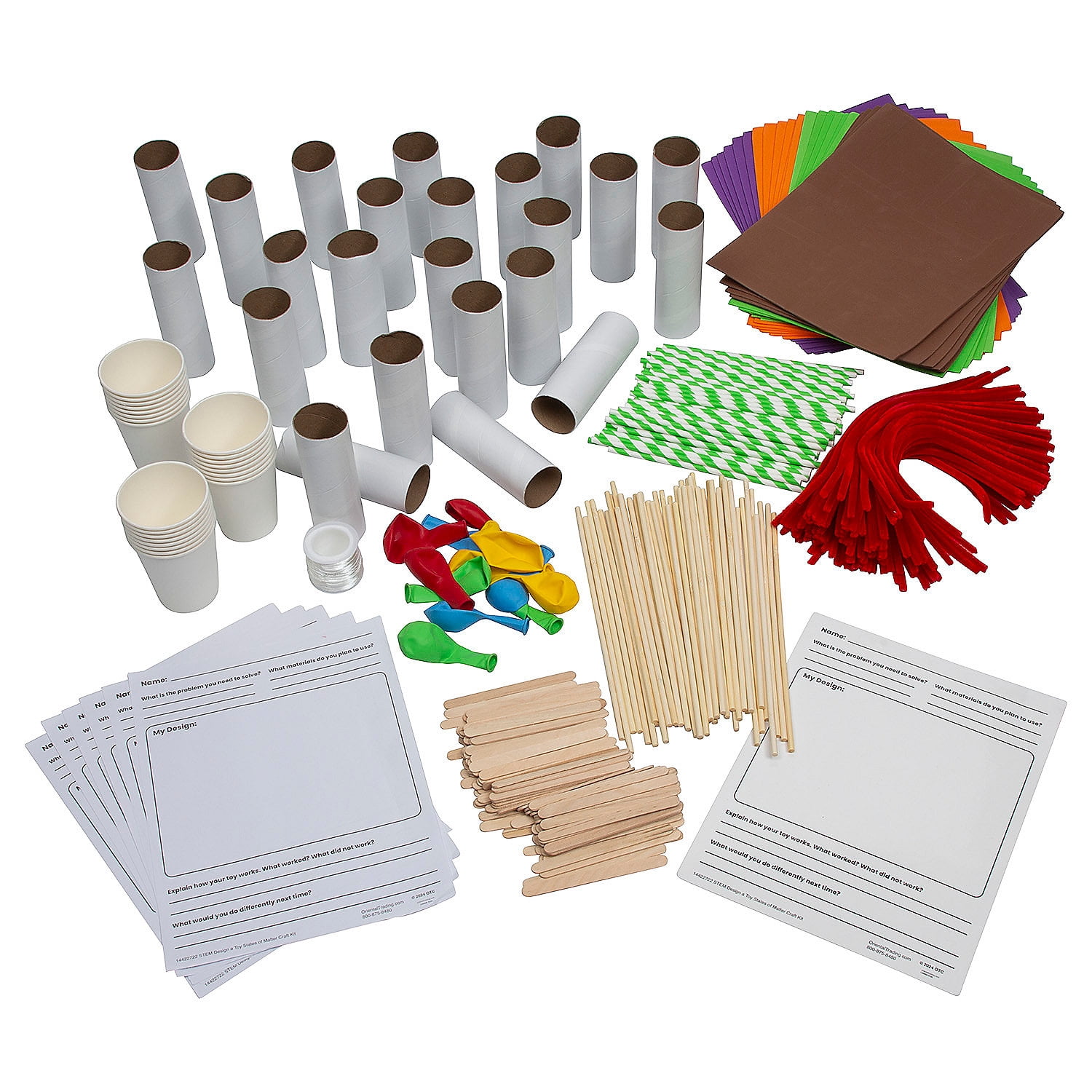 Fun Express STEM Design-a-Toy States of Matter Activity Learning Challenge Craft Kit - Makes 12
