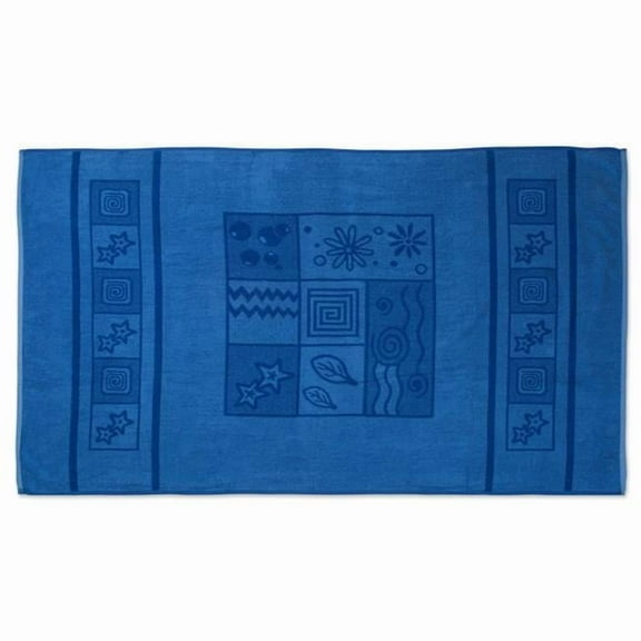 Colorful Beach Towel, 36x64", Soft, Absorbent & Dry-Fast, Blue Square