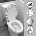 thumbnail image 3 of ZIATUBLES Poney Print Universal Fit Toilet Lid Cover with Elastic Edges Washable Reusable Stretchable Fabric for Most Lids Bathroom Decor Accessories, 3 of 6