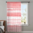 thumbnail image 3 of Pink Ombre Semi Sheer Curtains Drapes for Living Room, Bedroom, French Doors Window 108 Inches Long, Modern Abstract Art Farmhouse Rod Pocket Chiffon Curtain Drapery Voile Draperies Panel, 3 of 8
