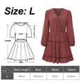 thumbnail image 2 of Minivestido informal y suelto de lunares con volantes y cuello en V de manga larga de primavera y verano, 2 of 8
