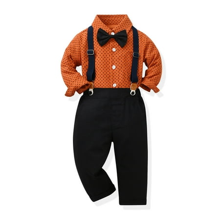 

Toddler Boys Long Sleeve T Shirt Tops Pants Child Kids Gentleman Outfits