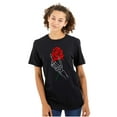 thumbnail image 3 of Cool Skeleton Hand Holding a Rose Men's Graphic T Shirt Tees Brisco Brands S, 3 of 6