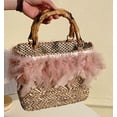 thumbnail image 3 of Kukuzhu Straw Tote Bag for Women Feather Woven Shoulder Bag Hobo Bag Casual Satchel Handbag Designer Purse Beach Straw Bag 2023, 3 of 5