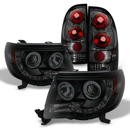 Fits 2005-2011 Toyota Tacoma Black Smoked Halo Projector ... 2011 tacoma tail light wiring 