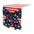 thumbnail image 1 of SIYTUAU 70.87 X 12.99 Inch Linen Table Runner Striped Print For Independence Day Dining Room Tabletop Holiday Decor, 1 of 7