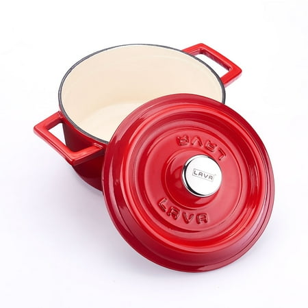 

Lava Enameled Cast Iron Dutch Oven 1.40 Qt. Round with Trendy Lid