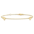 thumbnail image 3 of Primal Gold 14 Karat Yellow Gold Heart Anklet, 3 of 5