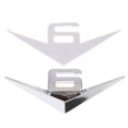 thumbnail image 2 of 1 pieza 3D plata Auto motocicleta V6 coche trasero Metal emblemas calcomanía insignia Baoblaze V6 3D Car Badge Decal, 2 of 8