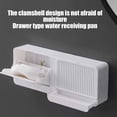 thumbnail image 4 of Bathroom Laundry Soap Box Dormitory Soap Box Wall-Mounted Double-Compartment Drainable Soap Box With Renovate Lid No Drilling Required, 4 of 6