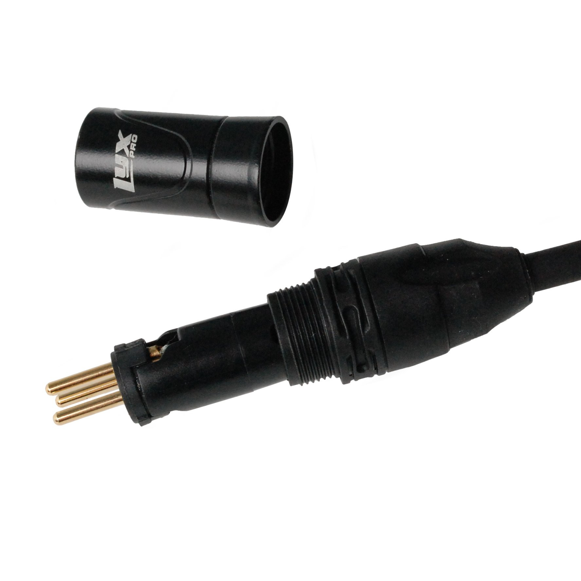 LyxPro 10-Foot XLR Cable, Male to 1/4" TRS Star Quad Microphone Cable, Black