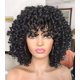 thumbnail image 1 of Peluca afro rizada Annivia con flequillo, corta y rizada, para mujeres negras, de fibra sintética, suave, color negro., 1 of 1