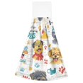 thumbnail image 7 of Haosy 2 Pack Kitchen Wash Cloths with Hanging Loops Absorbent Absorbent Quick Drying Hand Towels, Cartoon Dog and Paw, 7 of 7