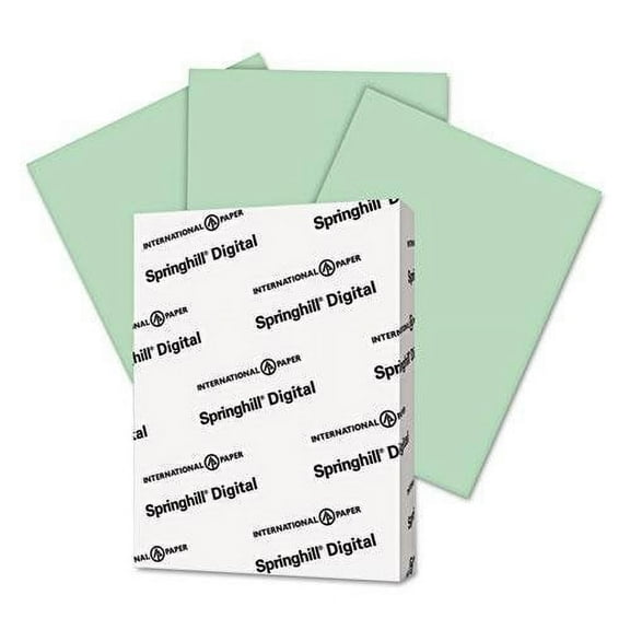 Springhill. Digital Index Color Card Stock, 90, 8 1/2 x 11, Green, 250 Sheets/Pack (45100)