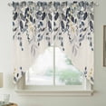 thumbnail image 2 of Blue Grey Eucalyptus Swag Valances for Windows 2 Pack, Kitchen Window Curtains 36 Inch Length, Farmhouse Weeping Leaves on Linen Privacy Swag Curtains for Living Room/Bathroom with Rod Pocket 36"x36", 2 of 8