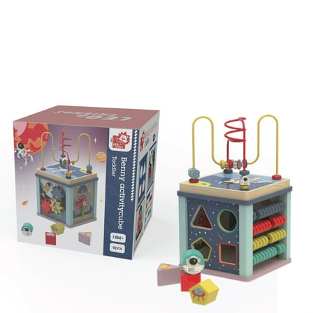 Leo & Friends Space Wooden Activity Cube