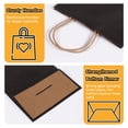 thumbnail image 5 of Black Kraft Paper Bags with Handles Bulk - Packs in 100 Bags - Gift Bags Medium Size for Paper Shopping Bags, Party Bags, and Bags for Small Business (8.3"x4.3"x10.6"), 5 of 8