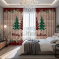 thumbnail image 2 of Red Plaid Christmas Blackout Curtains for Bedroom/Living Room, Pinch Pleated Black Out Curtains, Xmas Tree Vintage Winter Wooden Room Darkening Window Drapes with Hooks 2 Panels, 39"x70", 2 of 8