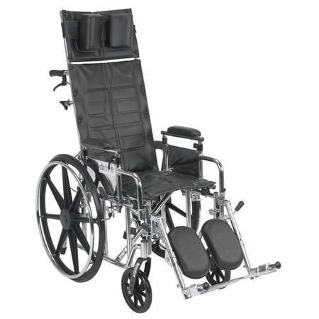 Sentra Reclining Wheelchair Detachable and Adjustable Height Desk Arms 16" Seat