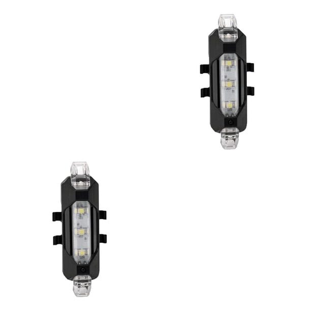 Eigraketly LED USB recargable bicicleta luces traseras seguridad ciclismo lámpara trasera impermeable luz trasera equipo de iluminación Blanco 2Conjunto