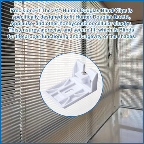 3/4-Inch Blind Shade Mounting Brackets for Cellular, Honeycomb, and Pleated Shades - Universal Replacement Hardware Set of 3