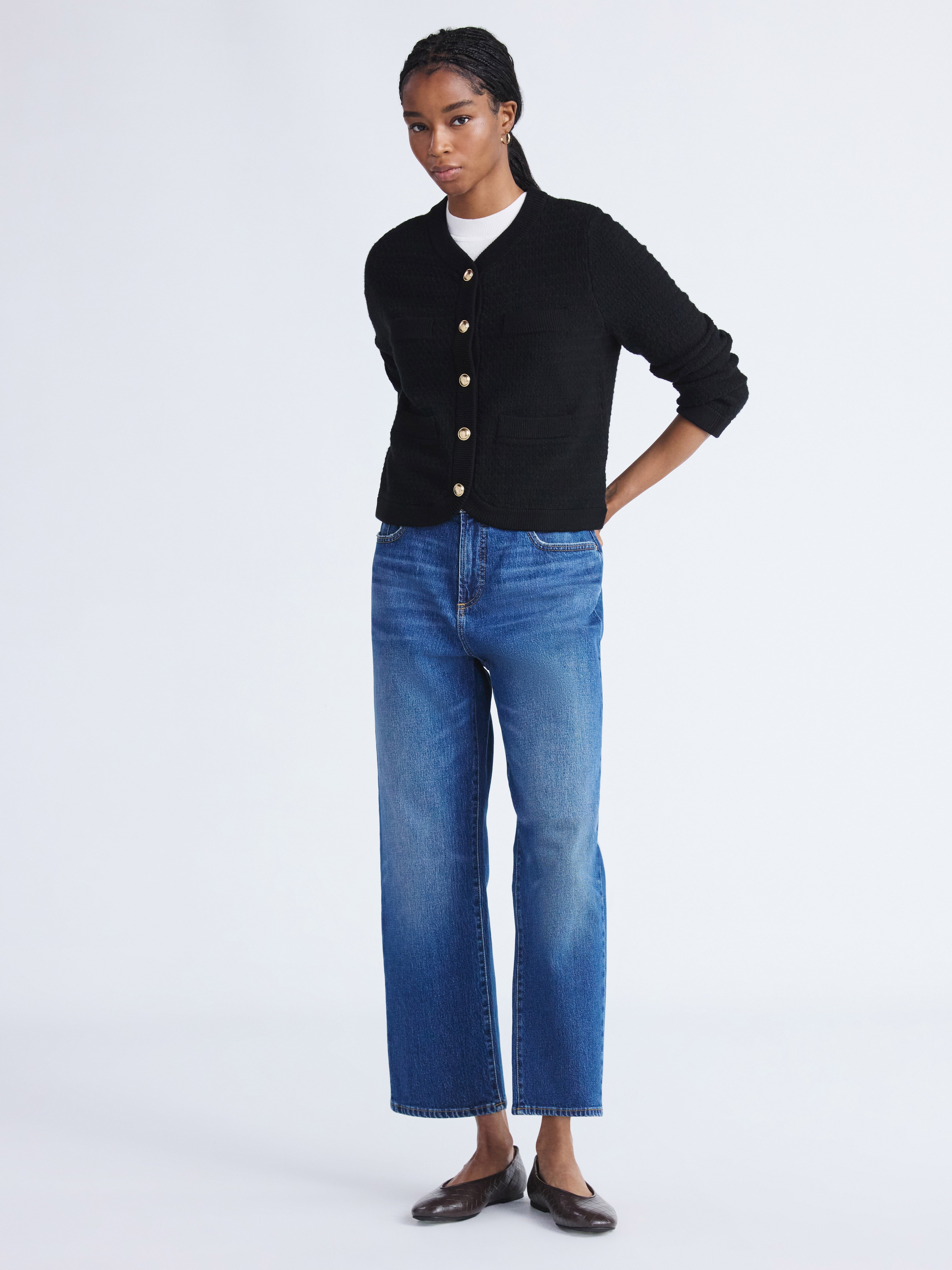 Free Assembly Women's and Women's Plus Textured Cardigan Sweater with Welt Pockets, Lightweight, Sizes XS-4X