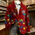 thumbnail image 2 of Lcziwo Mens Christmas Blazers Casual Single Breasted Suit Jackets 3 Button Printed Corduroy Blazers Slim Fit Lapel Business Sport Coat 2025 Red,M, 2 of 7