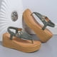 thumbnail image 4 of Novedad de verano, sandalias con plataforma de tacón de cuña Retro Boca de pescado, zapatos romanos para mujer Wmkox8yii sa5076, 4 of 9