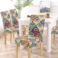 thumbnail image 5 of RYLABLUE Mignonne Beaucoup de Monstres Effrayés Colorés Housse de Chaise Extensible Housse de Protection pour Salle à Manger Hôtel Mariage Ensemble de 6, 5 of 5