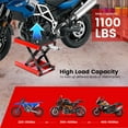 thumbnail image 3 of Lafati Motorcycle Lift, 1100 LBS Motorcycle Scissor Lift Jack with Wide Deck & Safety Pin, 3.5"-14.5" Center Hoist Crank Stand, Steel Scissor Jack for Street Bikes, Cruiser Bikes, Touring Motorcycles, 3 of 7