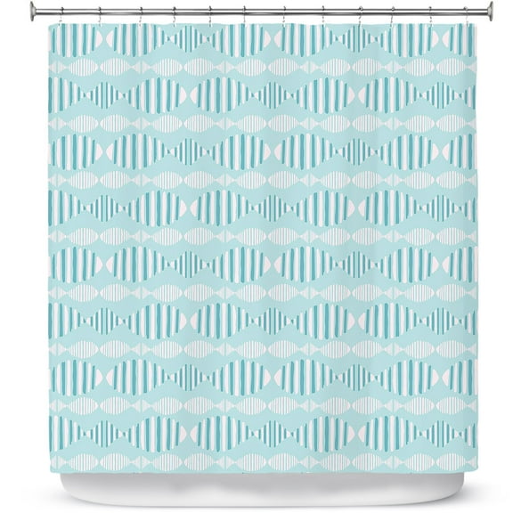 Shower Curtains 70" x 73" from DiaNoche Designs by Metka Hiti - Fish In A Row