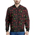 thumbnail image 4 of Chaquetas con cremallera y estampado de cerezas y frutas de dibujos animados para hombre, sudadera con estampado 3D a la moda, chaqueta bomber informal de calle, abrigo de manga larga, 4 of 4