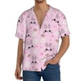 thumbnail image 3 of Xecao offers the Rabbit Face for Men's Casual Short-sleeved Shirt, a button-up collared shirt with a pocket, perfect for beach vacations and yacht travel in the 4X-Large size., 3 of 7
