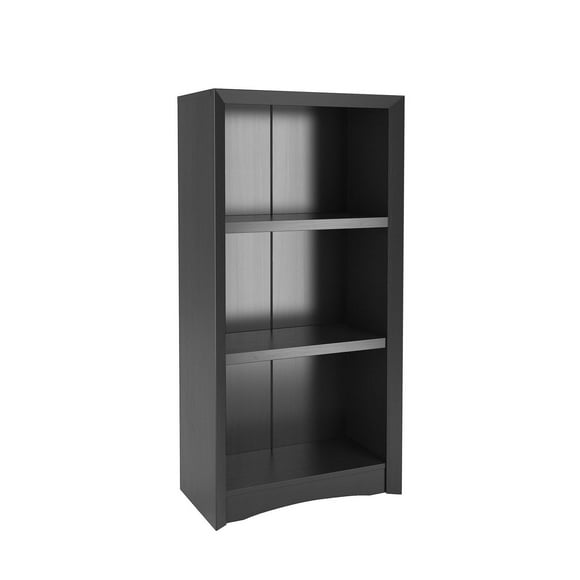 CorLiving Quadra Engineered Wood 3-Tier Shelf Adult Standard Bookcase with 2 Adjustable Shelves