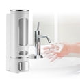 thumbnail image 2 of Dispensador de champú y acondicionador de pared, dispensador de jabón sin taladro, para jabón líquido y gel de ducha, bomba pulsadora a prueba de fugas con ventana transparente para el hogar, baño y, 2 of 5