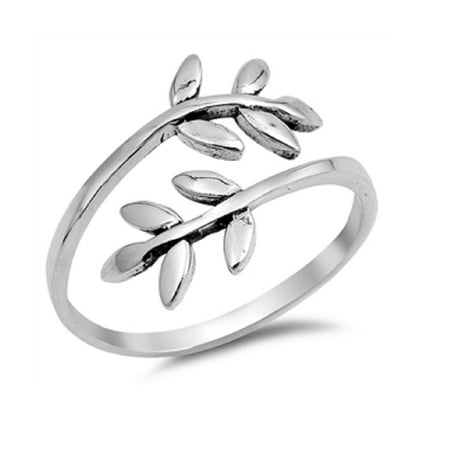 Rings Leaf Clasp - Sterling Silver Leaves & Branches Ring