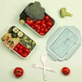 thumbnail image 4 of Caja Bento ZHAOCHENG Fiambrera hermética 3 compartimentos Con cuchara y tenedor verde, 4 of 5