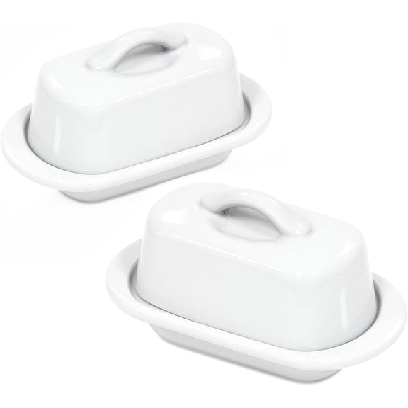 Butter Dish Set of 2 (White)