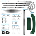 thumbnail image 6 of NEH 4-Bow Boat Bimini Top Boat Cover w/ Rear Support Poles 73-78"W, Fade-Proof, 900D Marine Canvas, Storage Boot, Sun Shade Canopy for Pontoon, V-Hull, Fishing, Jon Boat - 8'L x 54"H (Hunter Green), 6 of 9