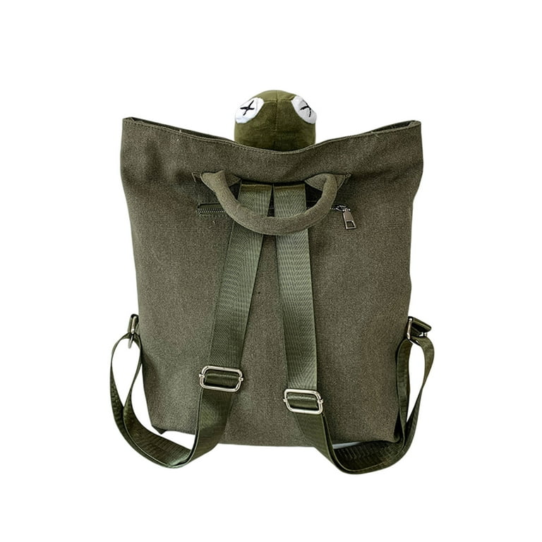 Unisex Canvas Large capacity Travel Backpack Graffiti Print Cute Frog  Student Schoolbag - Walmart.com