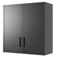thumbnail image 2 of Noaman Metal Wall-Mounted Tool Storage Cabinet with 2 Locking Doors, 1 Adjustable Shelf & 1 Open Drawer, 29.53"L x 11.81"W x 30.31"H, Black for Garage, Warehouse & Office, 2 of 18