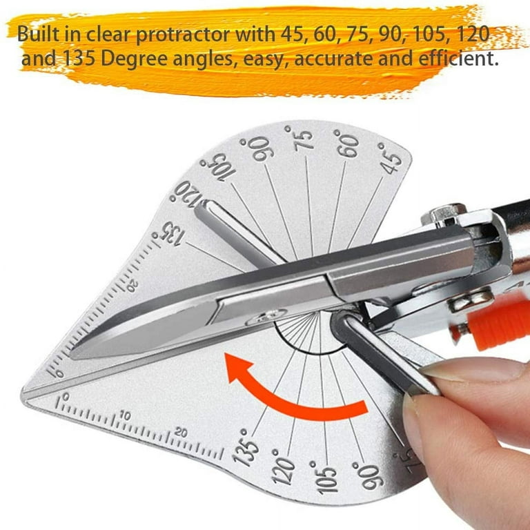 BUZIFU Miter Cutter Trunking Shear Mitre Shear Easy Cutter Soft Wood Cutter  Moulding Cutting Tool Angle Scissors Trim Shears Multifunctional Cutter  Hand Tools Adjustable Wrench 45 to 135 Degree 